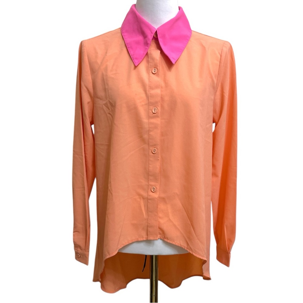 Forever 21 Orange Coral Pink Women's Button Down Shirt Size S old label